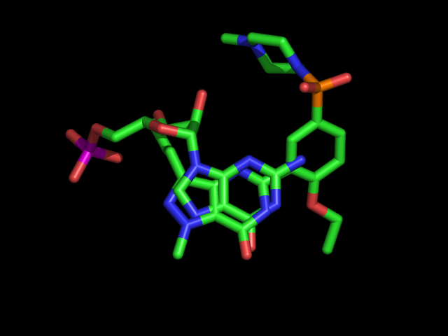 Viagra from 1tbf superimposed on 5GP from 1t9s